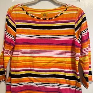 Striped Multicolor Women's Ruby Rd. Top PM